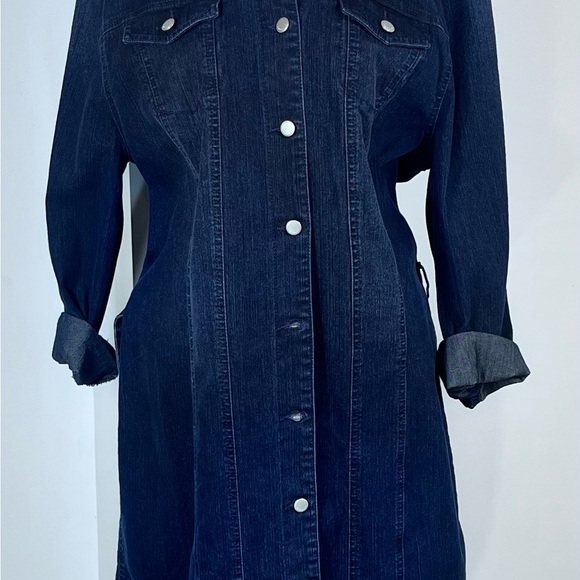 Long Dark Denim Dress/Jacket New Condition - Picture 2 of 10